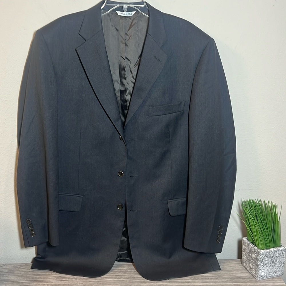 Torino Design Group Trabaldo Togna Gray Wool Blazer Sport Coat Suit 42L 36W